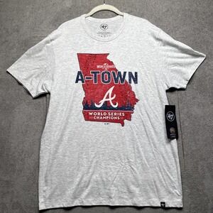 Atlanta Braves‎ 2021 World Series Champions Gray Graphic T-Shirt '47 Brand Large